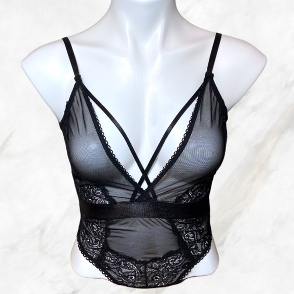 Fashion Nova Tops - Fashion Nova Sheer Lace Lingerie Bodysuit